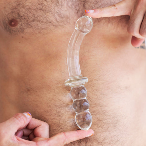 Gls 8 Ribbed G-Spot Glass Dildo Gls 8 Ribbed G-Spot Glass Dildo